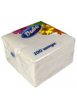 Бумажные салфетки Диво 1-слойные белые, 100 шт